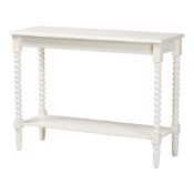 Baxton Studio Bayard Console Table with Bobbin Legs - Spindle Leg Accent Table with Shelf, Cottage Farmhouse Entryway or Living Room Furniture